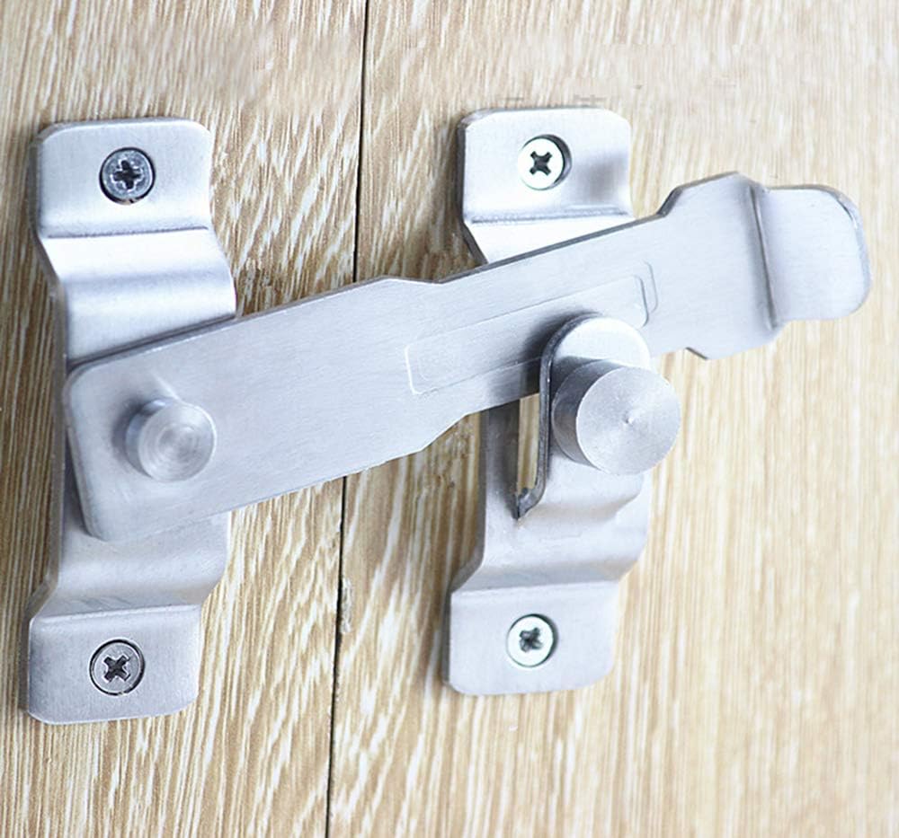 Stainless Steel Barn Door Latch for Sliding Doors, Windows, Cabinets, Garages, Sheds - Flip Gate Safety Lock Bolt