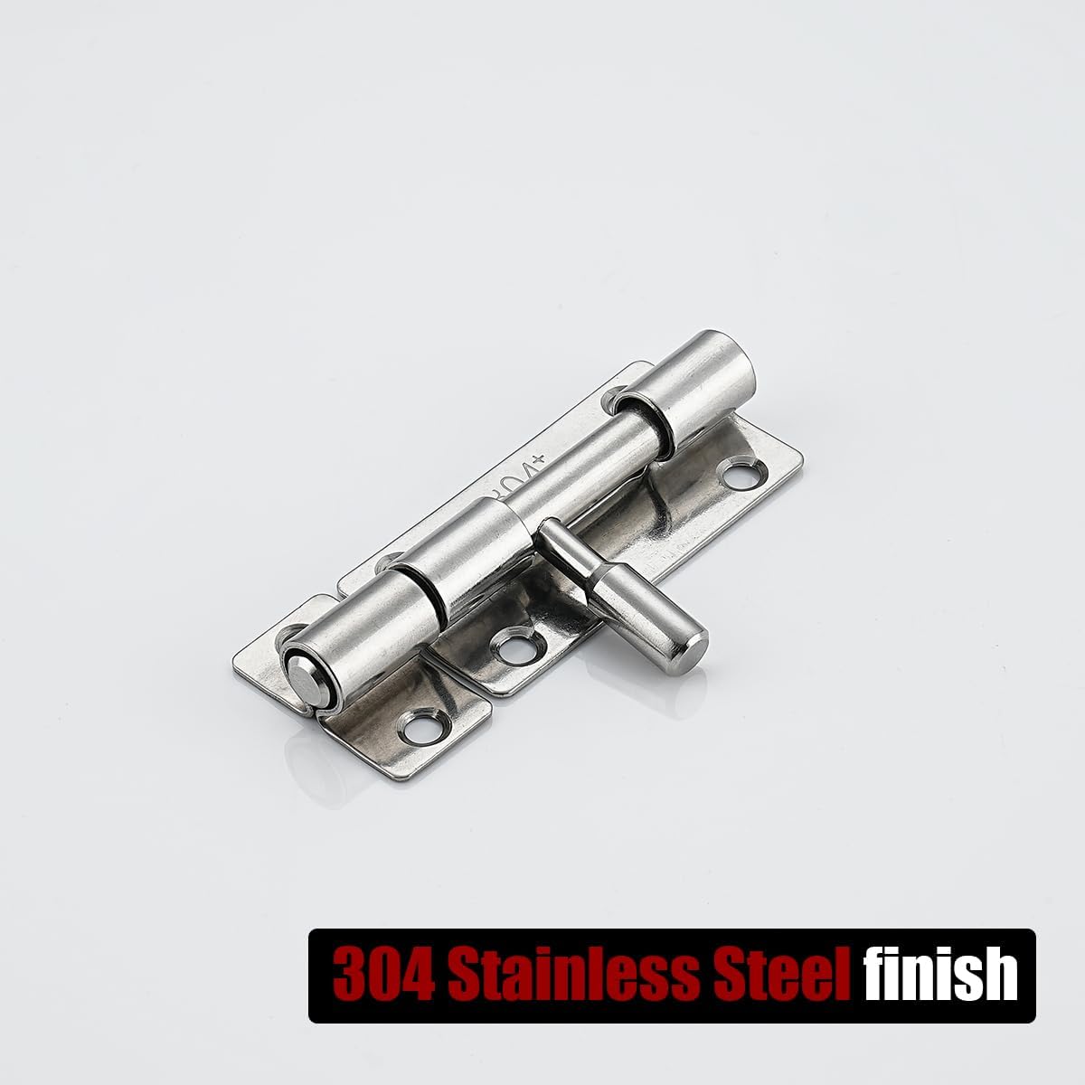 Stainless Steel Barrel Bolt Door Latch, 1.4mm Thick, 3 Inch Silver - Pack of 2