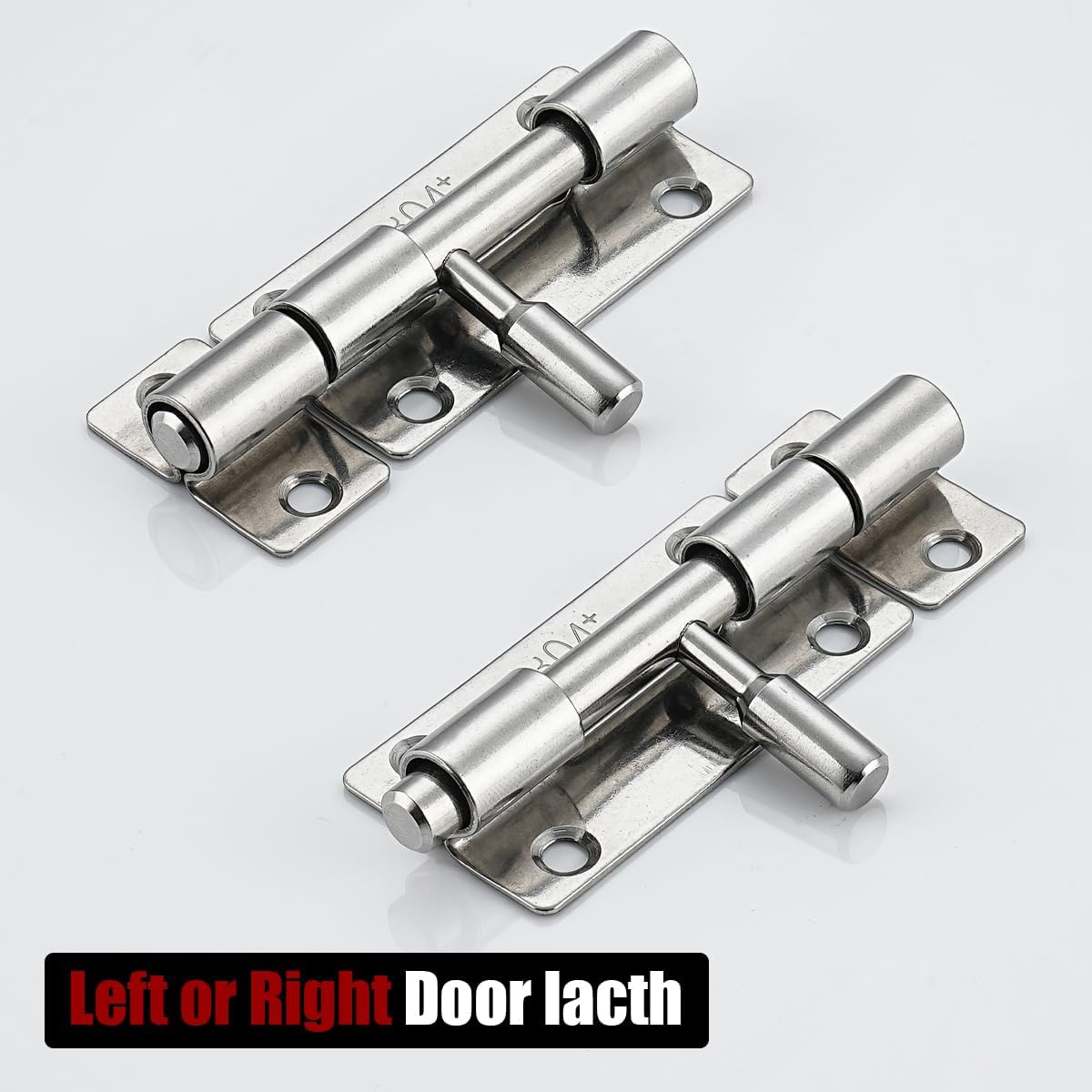Stainless Steel Barrel Bolt Door Latch, 1.4mm Thick, 3 Inch Silver - Pack of 2