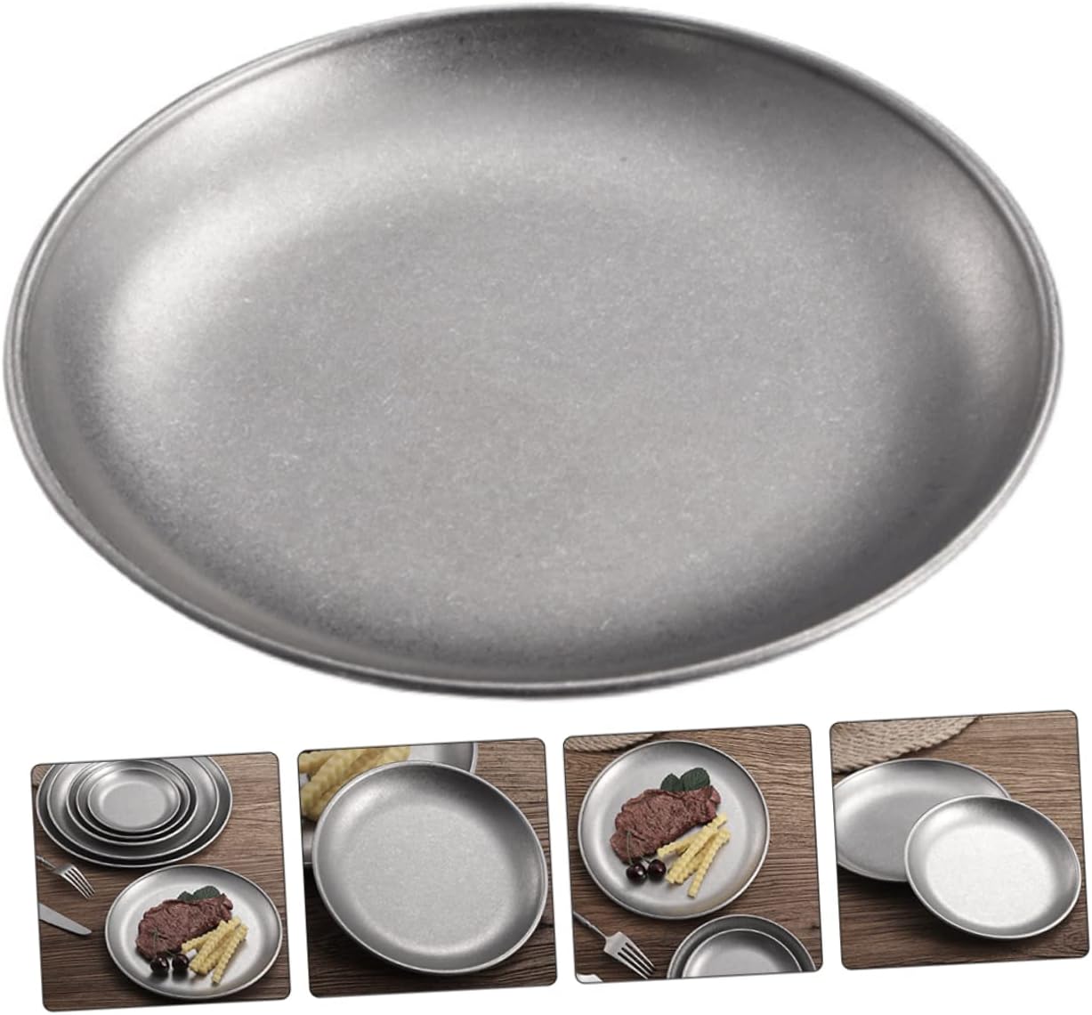Stainless Steel BBQ Plate with Lid for Grilling, Roasting, Baking, and Serving