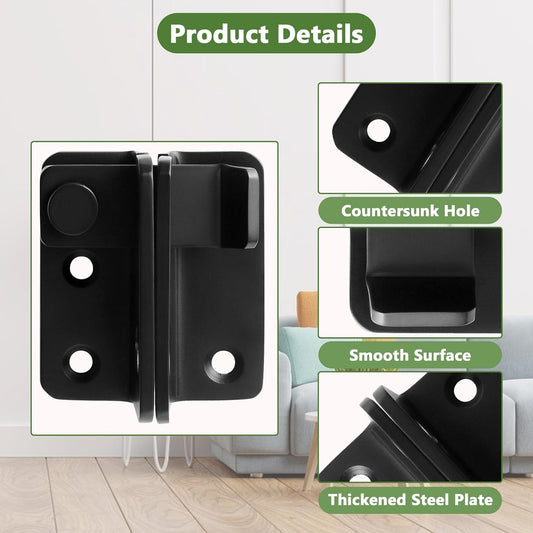 Stainless Steel Black Flip Gate Latch with Padlock Hole for Interior, Front, Toilet, Barn, Fence, Garage, Pet Room Doors - Safety Door Lock