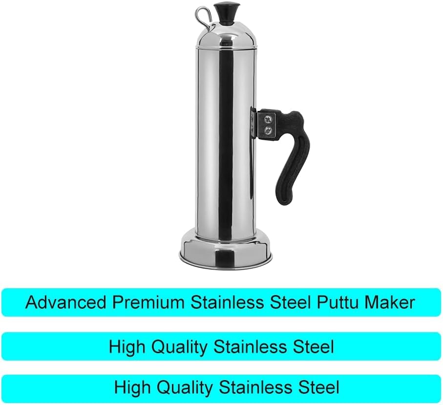 Stainless Steel Blueberry Puttu Maker and Chirattaput Combo for Pressure Cooker - Made in India (2 Set)