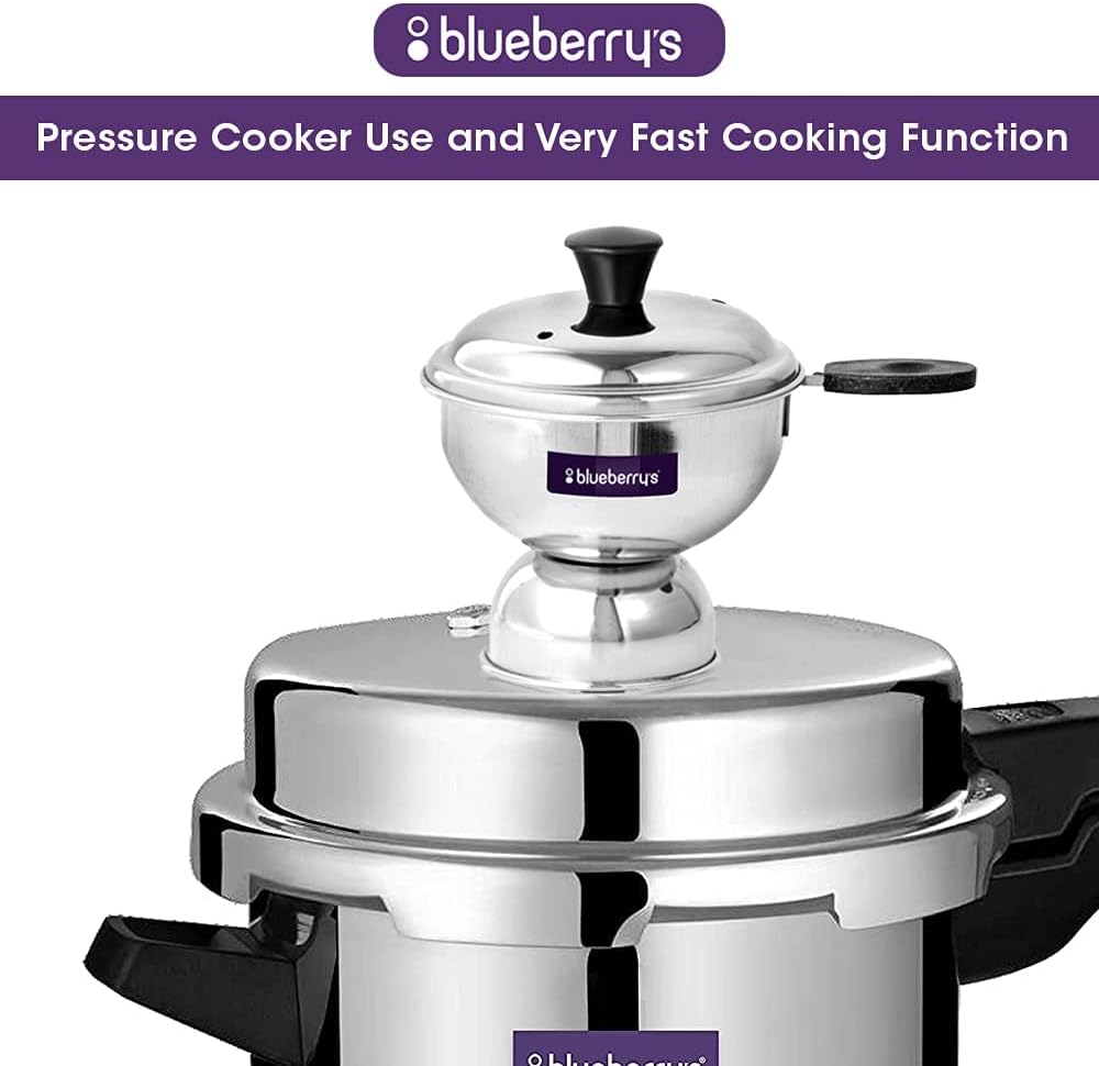 Stainless Steel Blueberry Puttu Maker and Chirattaput Combo for Pressure Cooker - Made in India (2 Set)