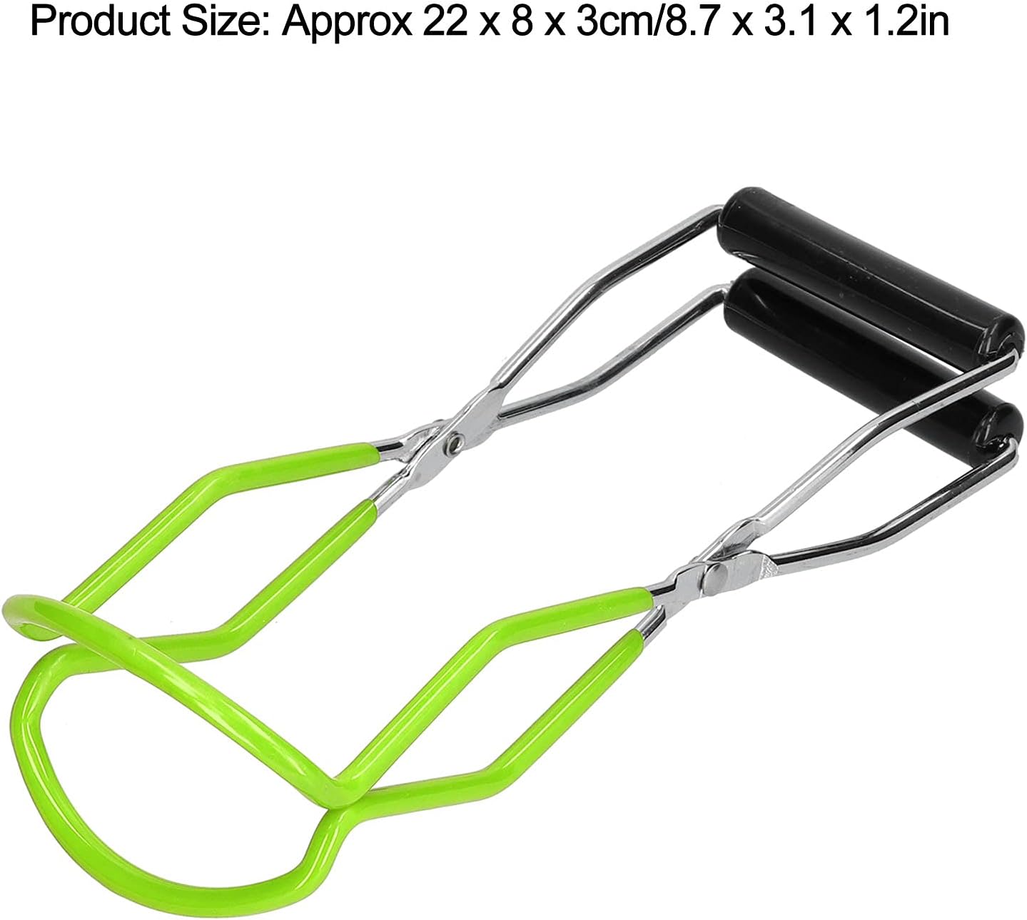 Stainless Steel Canning Jar Lifter Tongs with Grip Handle for Regular Mouth Glass Jars - Green