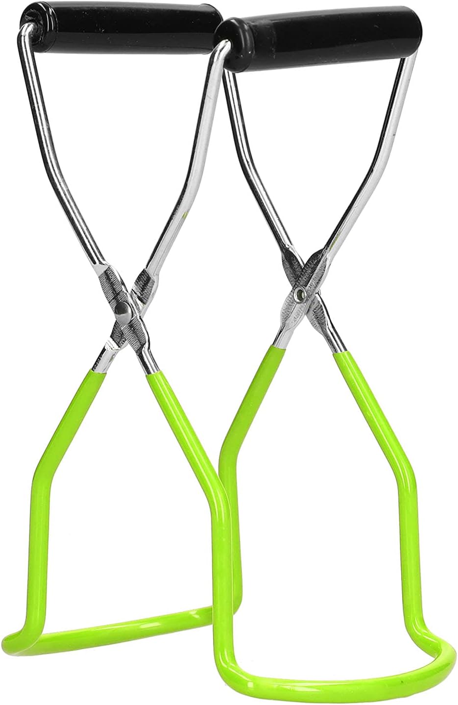 Stainless Steel Canning Jar Lifter Tongs with Grip Handle for Regular Mouth Glass Jars - Green