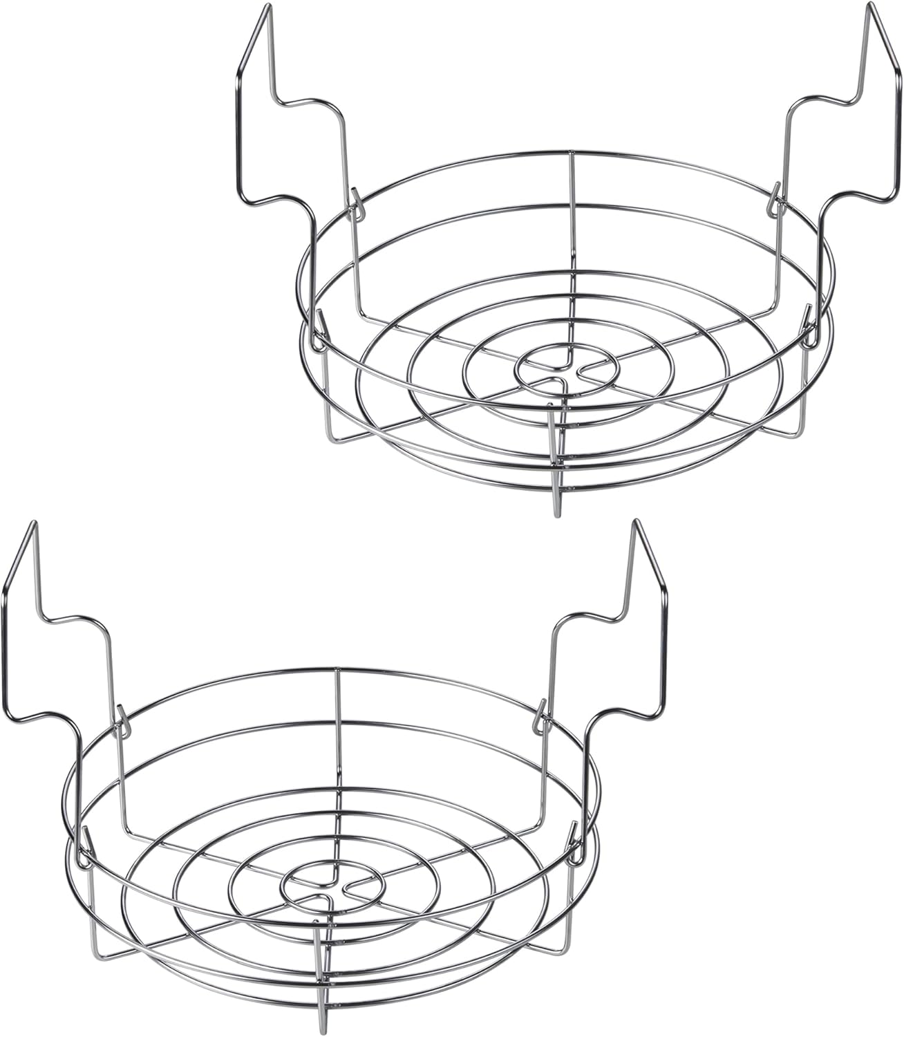 Stainless Steel Canning Rack Set for Regular and Wide Mouth Mason Jars - Holds 8 Pint or 7 Quart Jars - 12-inch, 2 Pack