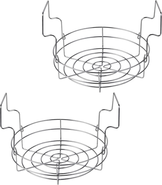 Stainless Steel Canning Rack Set for Regular and Wide Mouth Mason Jars - Holds 8 Pint or 7 Quart Jars - 12-inch, 2 Pack