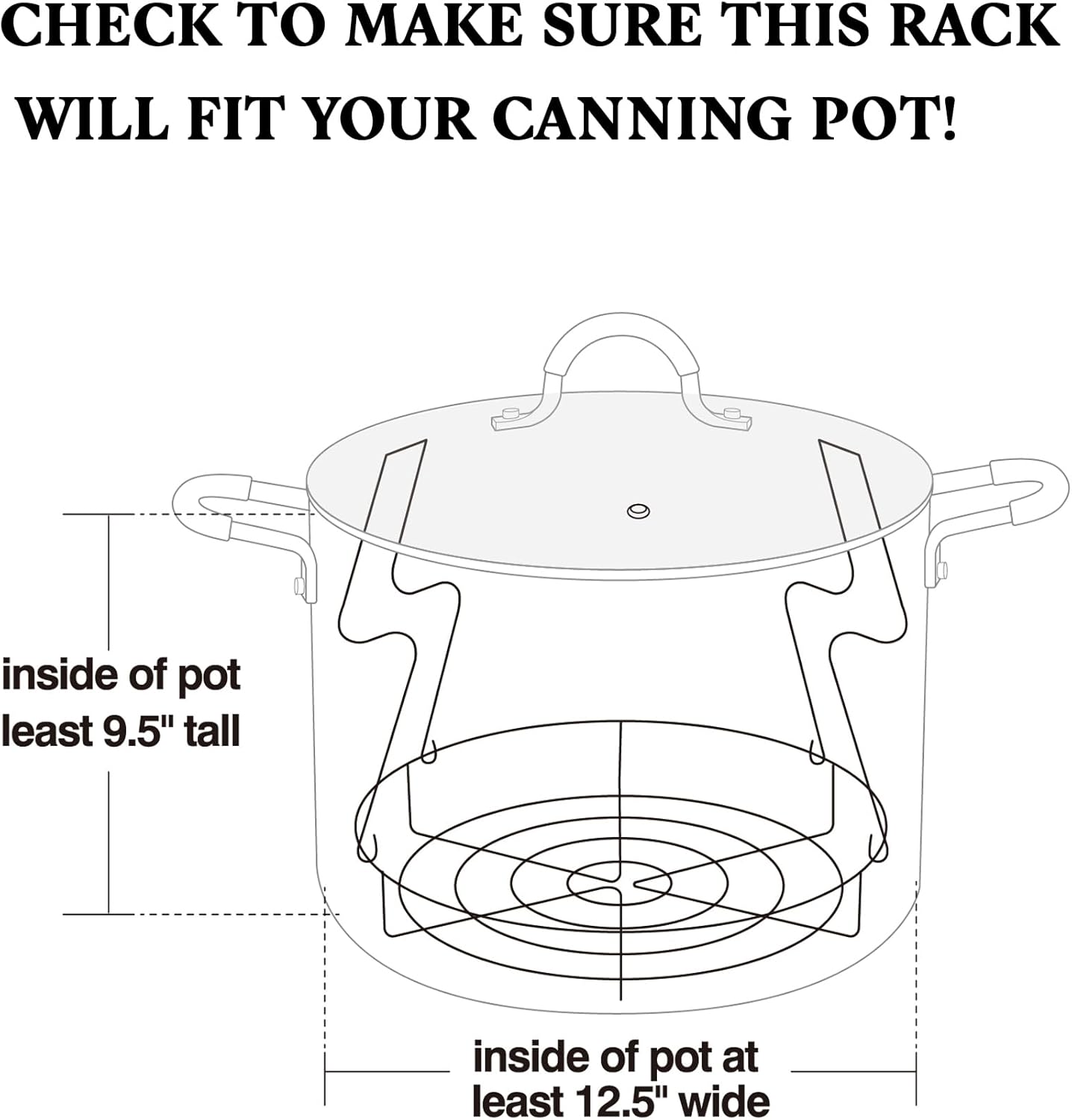 Stainless Steel Canning Rack Set for Regular and Wide Mouth Mason Jars - Holds 8 Pint or 7 Quart Jars - 12-inch, 2 Pack