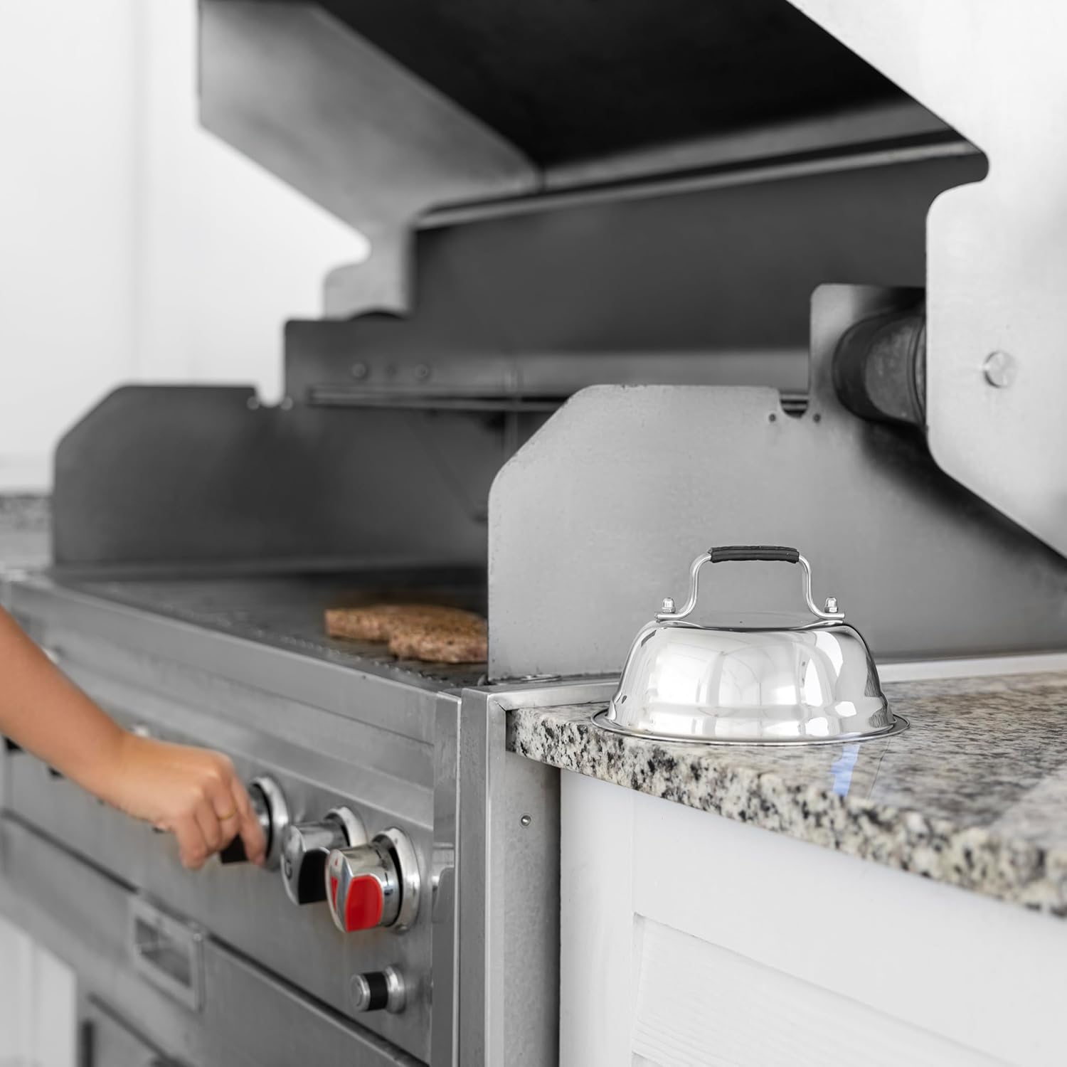 Stainless Steel Cheese Melting Dome for Grills, Griddles, and Stovetops - Outset Brand