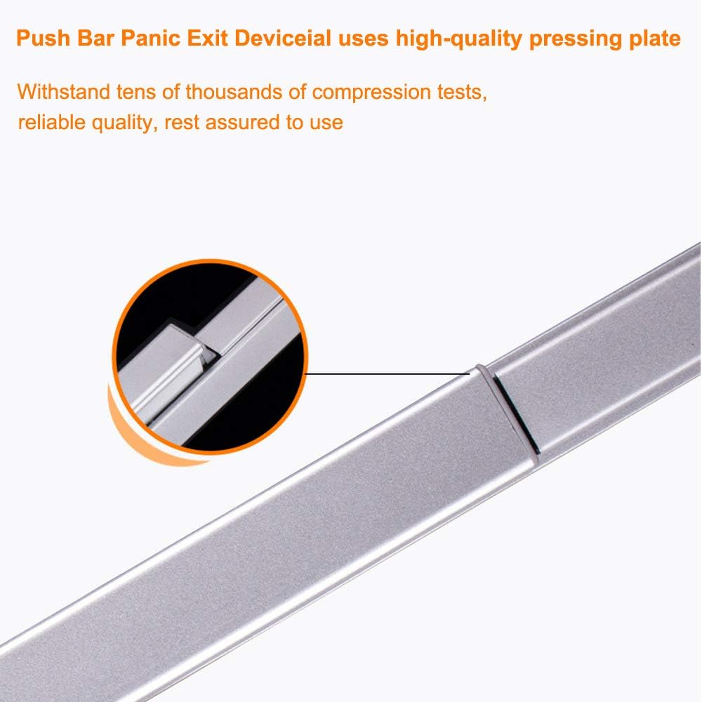 Stainless Steel Commercial Door Push Bar with Exterior Lever - Emergency Panic Exit Device for Metal & Wood Doors