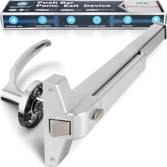 Stainless Steel Commercial Panic Exit Device with Lever, 27.5" Push Bar for Emergency Exit Doors