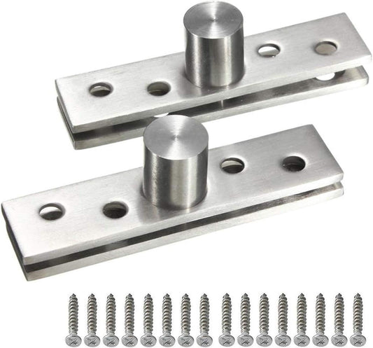 Stainless Steel Concealing Hinges Set - 360 Degree Rotating Door Pivot Hinges (2pcs)