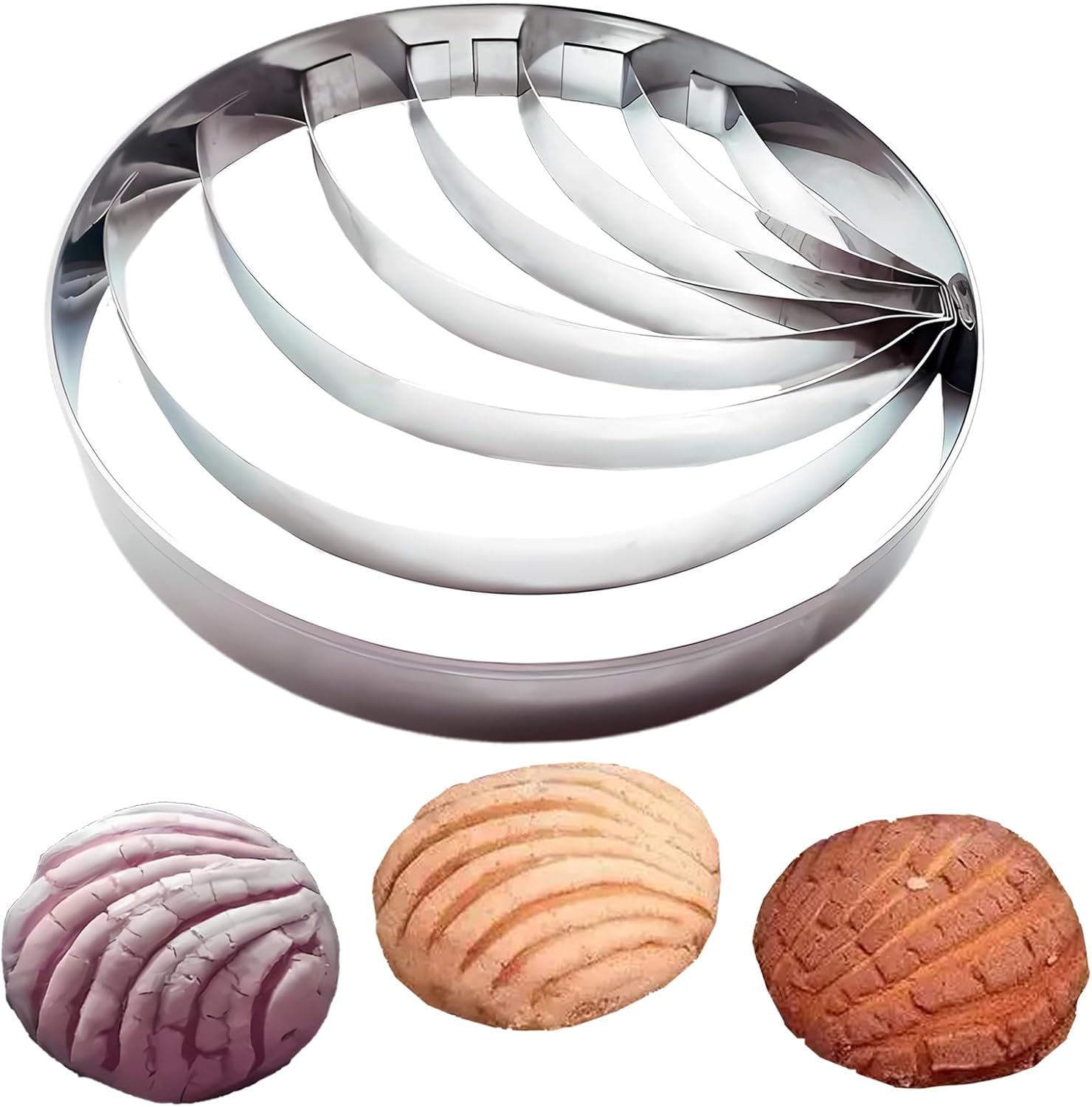 Stainless Steel Concha Cutter 4.1 Inch - Mexican Bread Mold for Baking Biscuits - Cookie Cutter Stamp