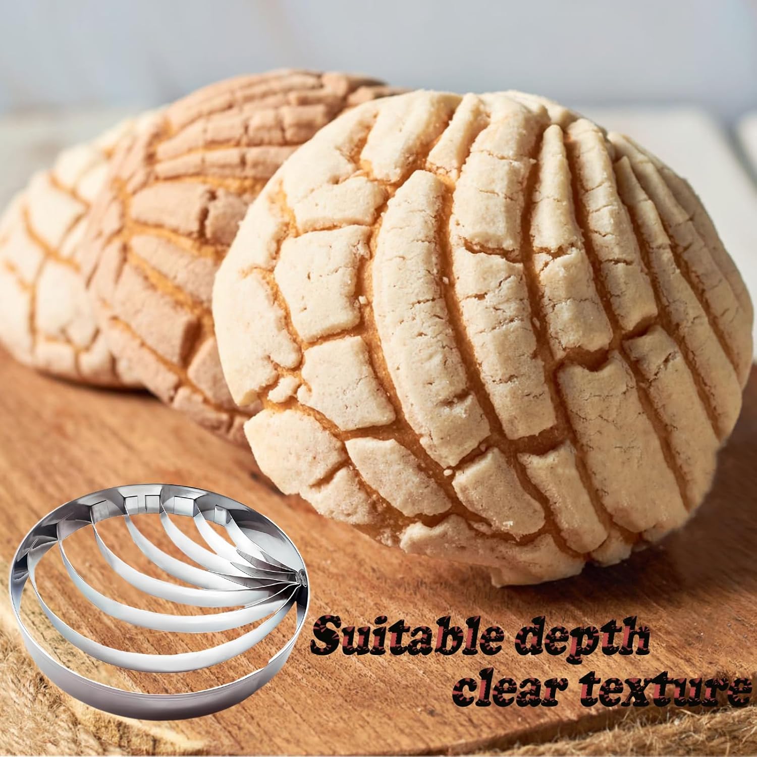 Stainless Steel Concha Cutter 4.1 Inch - Mexican Bread Mold for Baking Biscuits - Cookie Cutter Stamp