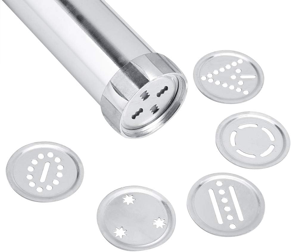 Stainless Steel Cookie Press Gun Kit with 20 Baking Discs for Christmas, Parties, Birthdays, and Anniversaries
