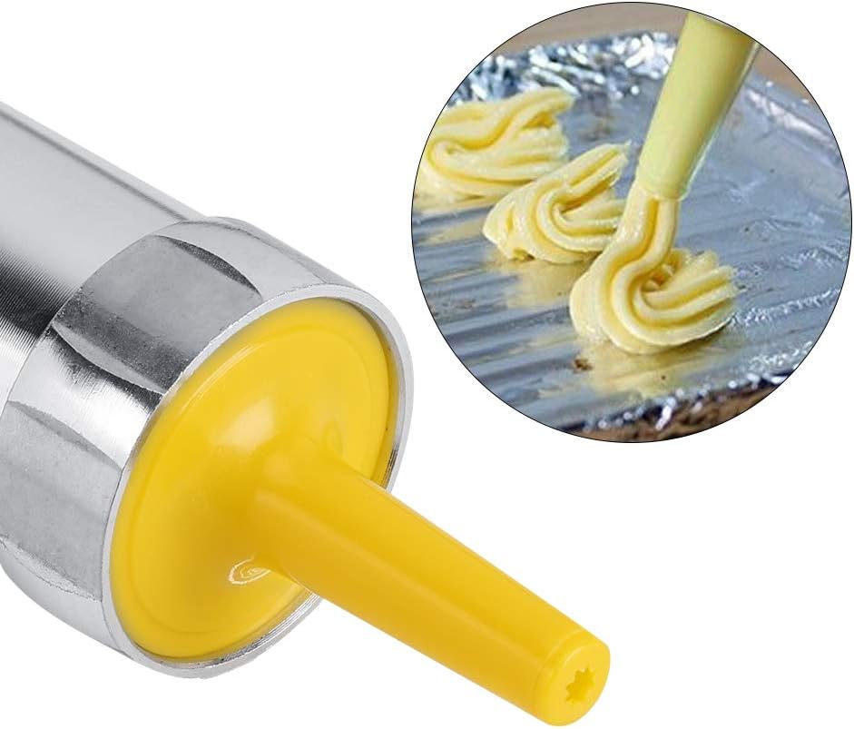 Stainless Steel Cookie Press Gun Kit with 20 Baking Discs for Christmas, Parties, Birthdays, and Anniversaries