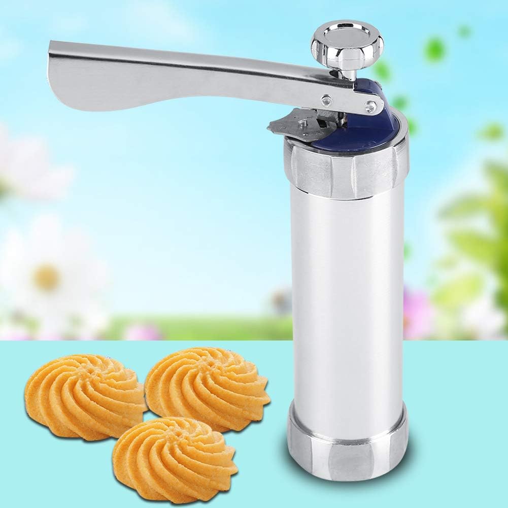 Stainless Steel Cookie Press Gun Kit with 20 Baking Discs for Christmas, Parties, Birthdays, and Anniversaries