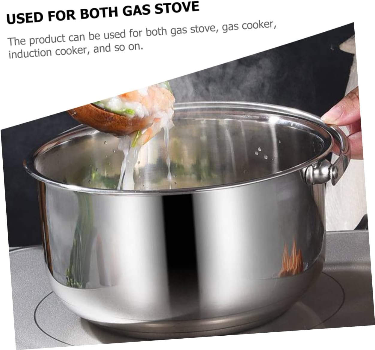 Stainless Steel Cooking Pot with Ceramic Saucepan and Lid - Non-Stick Stockpot for Home Cooking