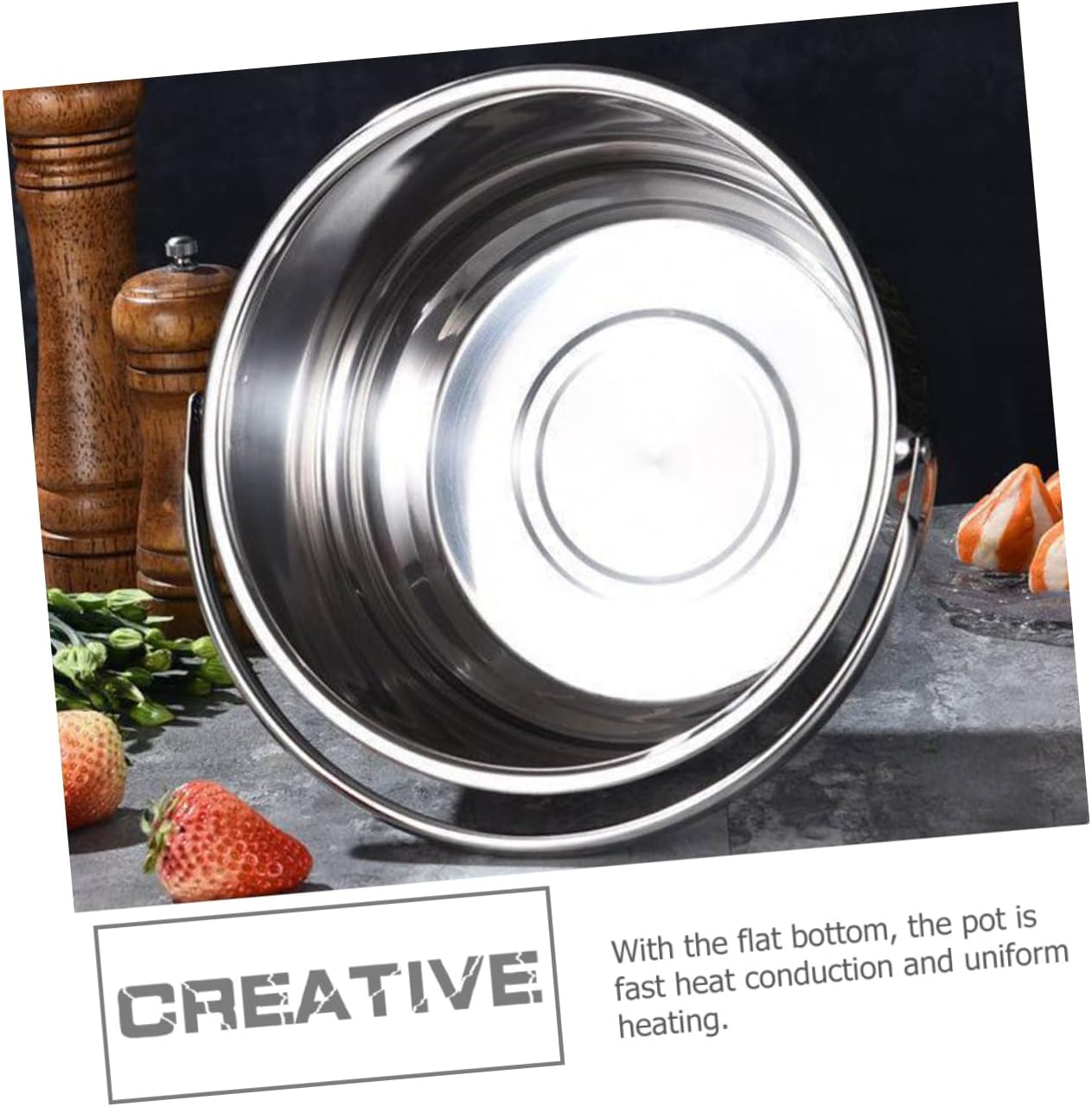 Stainless Steel Cooking Pot with Ceramic Saucepan and Lid - Non-Stick Stockpot for Home Cooking