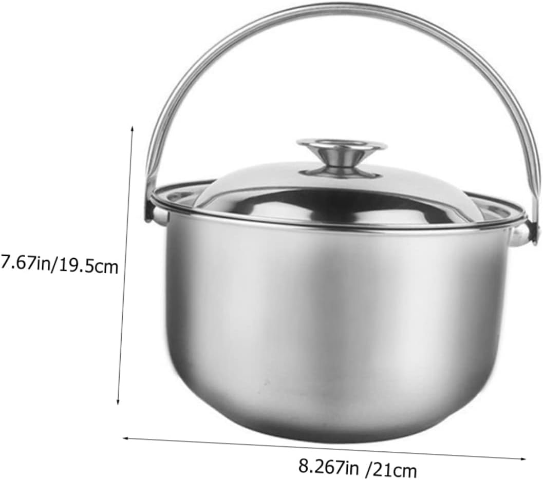 Stainless Steel Cooking Pot with Ceramic Saucepan and Lid - Non-Stick Stockpot for Home Cooking