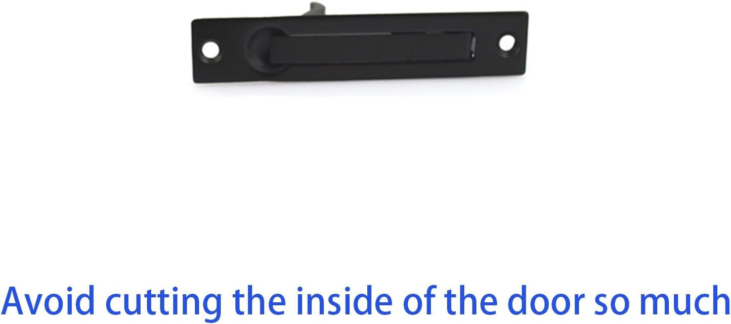 Stainless Steel Donatay Pocket Door Edge Pull Handle - 4" Flush Mount Hardware for Pocket Sliding Doors - Spring Loaded, Satin Nickel Finish (Set of 2)