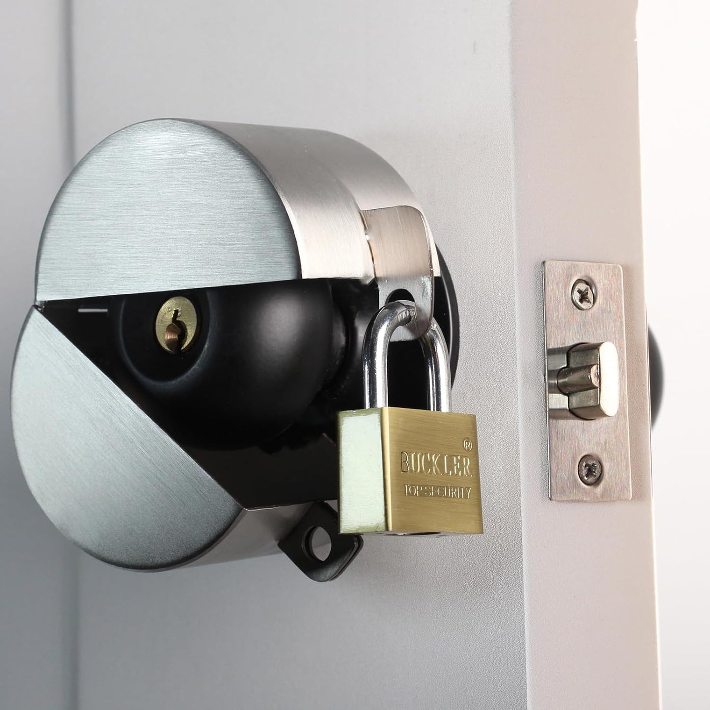 Stainless Steel Door Handle Lock Cover with Padlock - Temporary Lockout Device for Door Knob and Faucet Safety