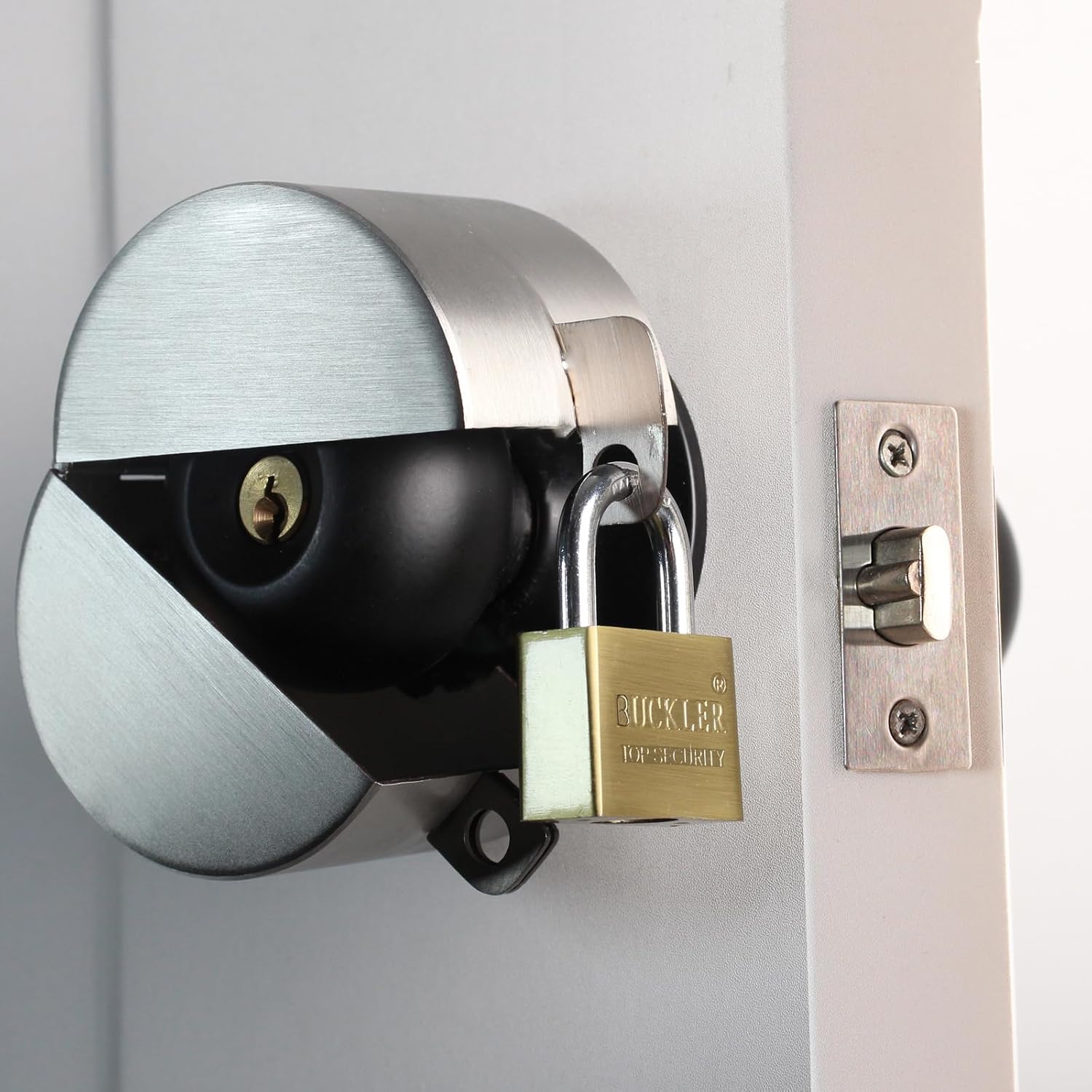 Stainless Steel Door Handle Lock Cover with Padlock - Temporary Lockout Device for Door Knob and Faucet Safety