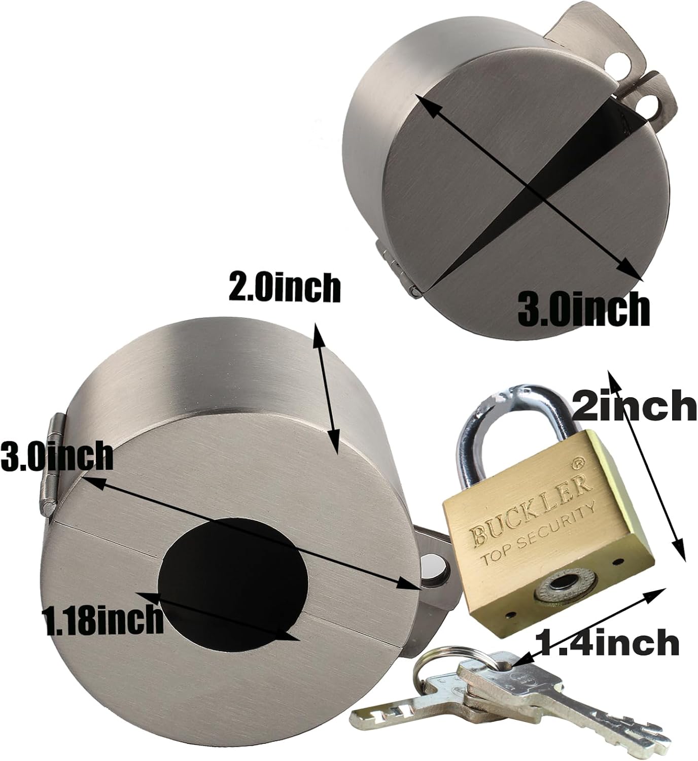 Stainless Steel Door Handle Lock Cover with Padlock - Temporary Lockout Device for Door Knob and Faucet Safety