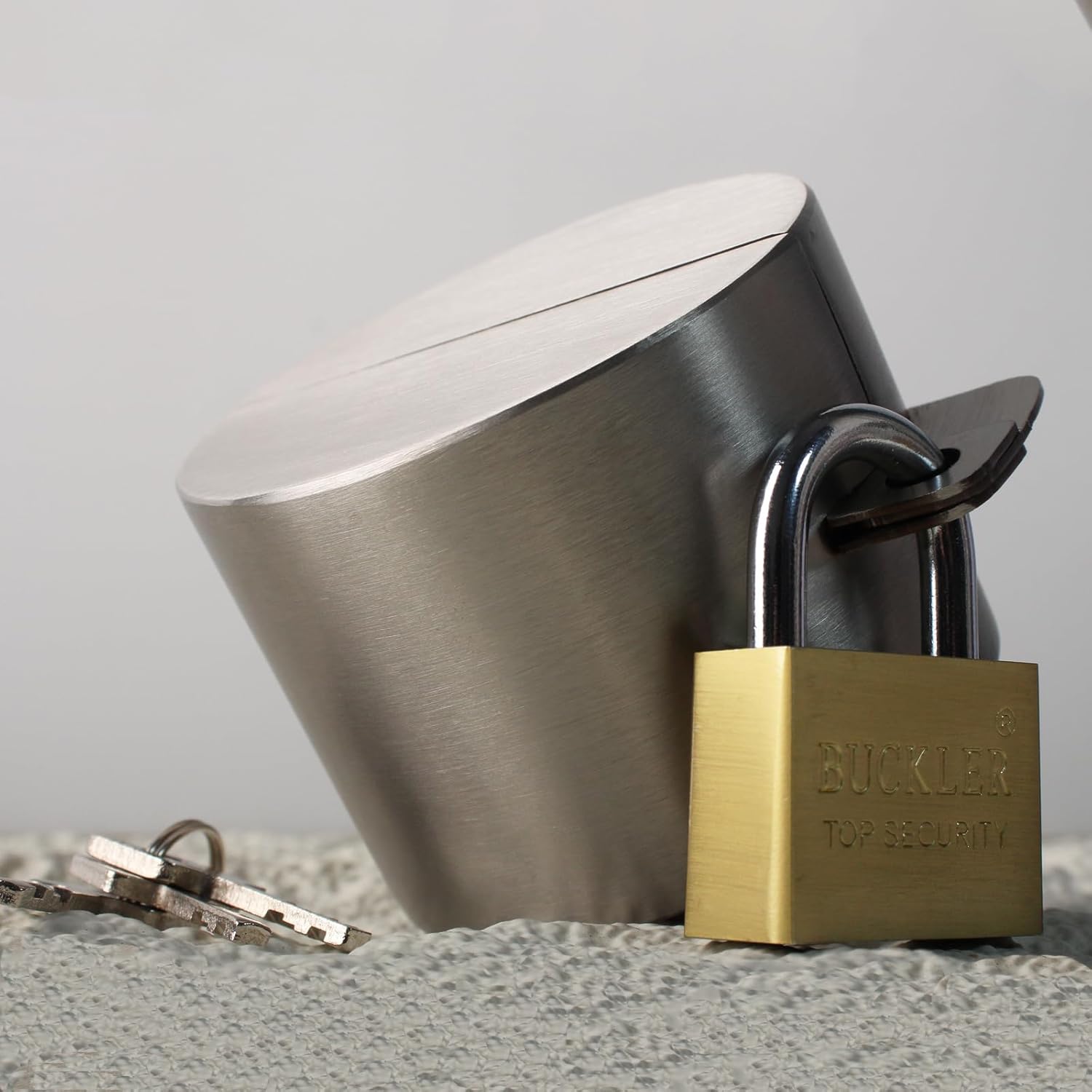 Stainless Steel Door Handle Lock Cover with Padlock - Temporary Lockout Device for Door Knob and Faucet Safety