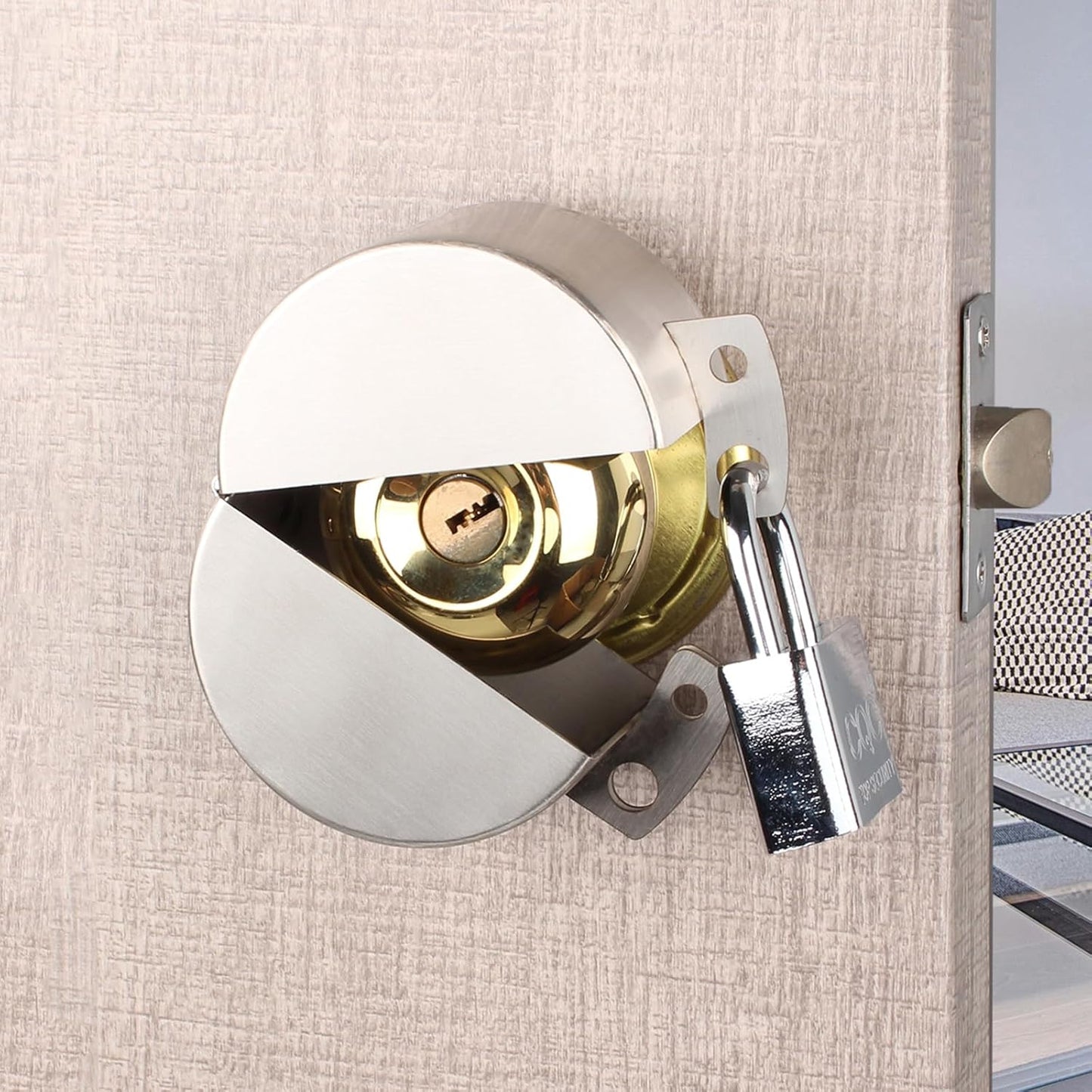 Stainless Steel Door Knob Lockout Device with Padlock for Child Safety