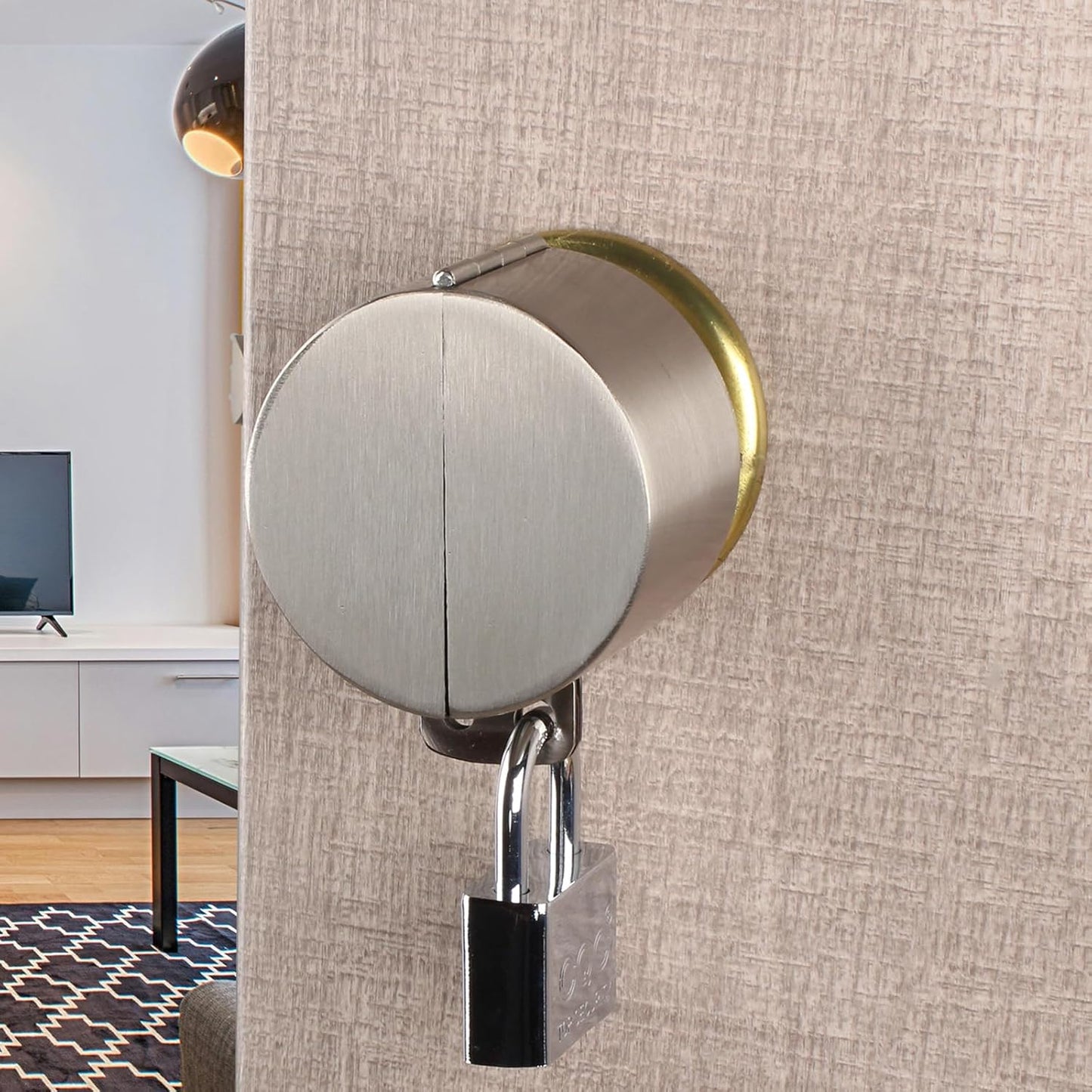 Stainless Steel Door Knob Lockout Device with Padlock for Child Safety