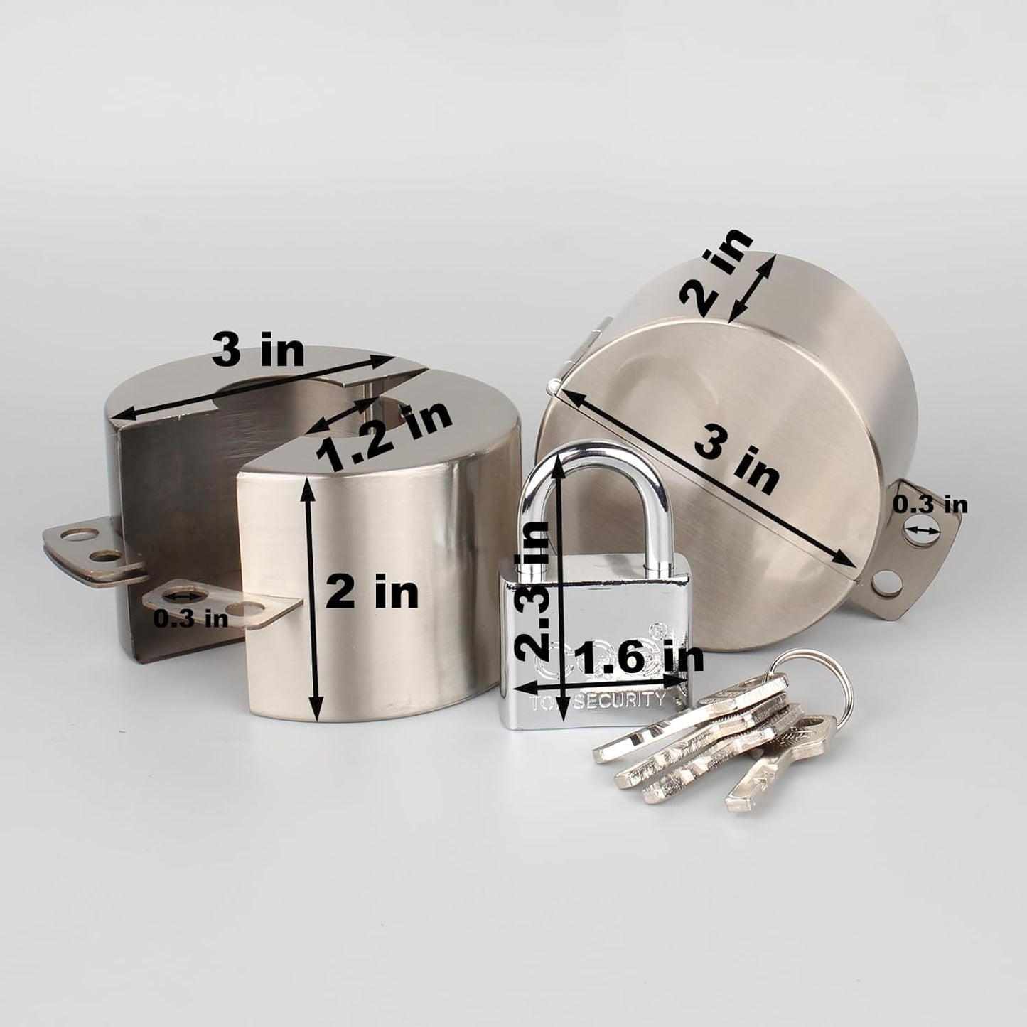 Stainless Steel Door Knob Lockout Device with Padlock for Child Safety