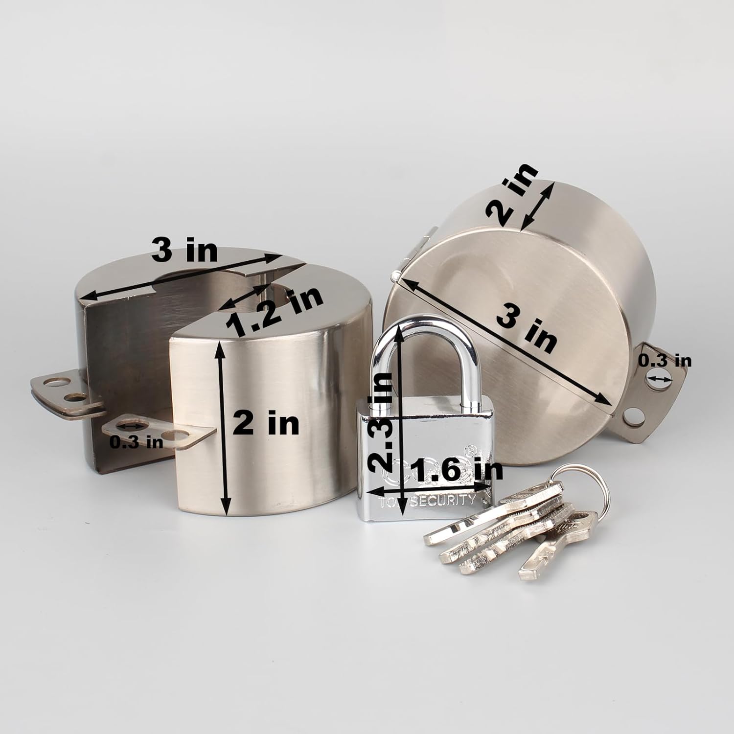 Stainless Steel Door Knob Lockout Device with Padlock for Child Safety