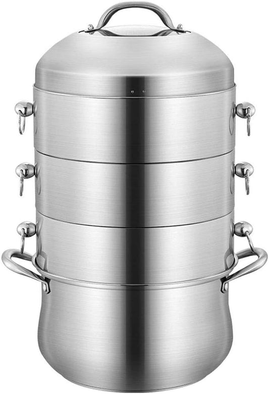Stainless Steel Double Boiler and Steamer Set - Multi-Layer Cookware Pot - Saucepot with Wide Diameter