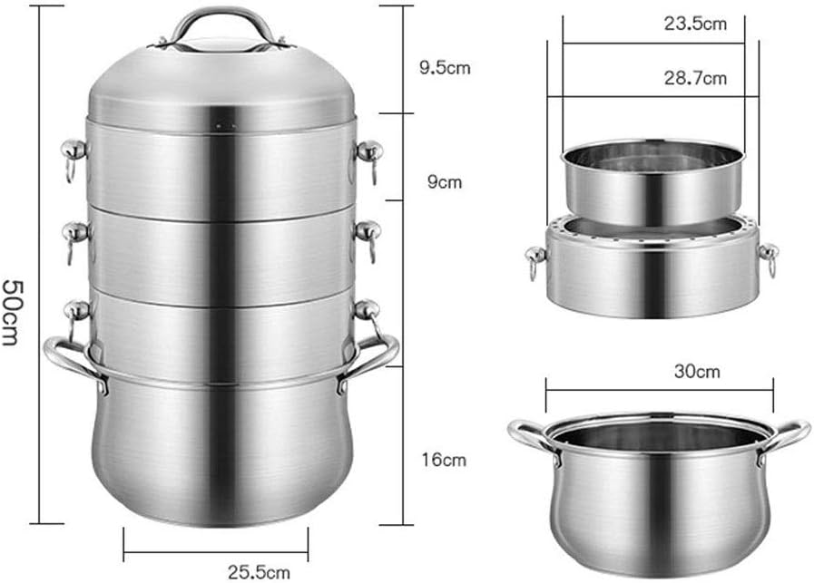 Stainless Steel Double Boiler and Steamer Set - Multi-Layer Cookware Pot - Saucepot with Wide Diameter