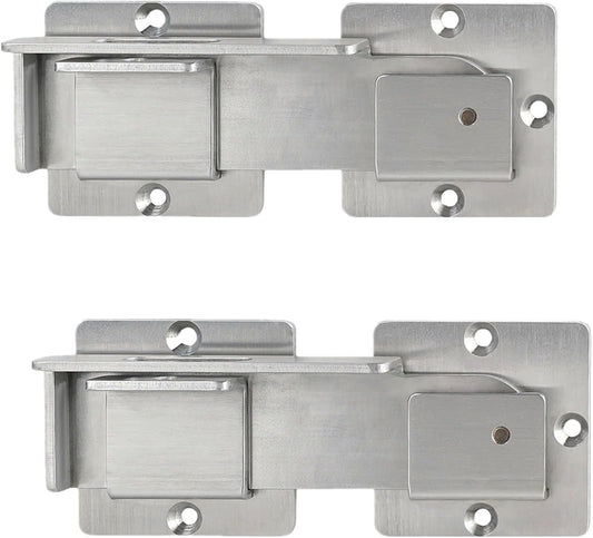 Stainless Steel Double Gate Latch with Padlock Hole for Wooden Fence - Heavy Duty 4MM Latch for Swing and Sliding Gates, Barn Doors, Yards