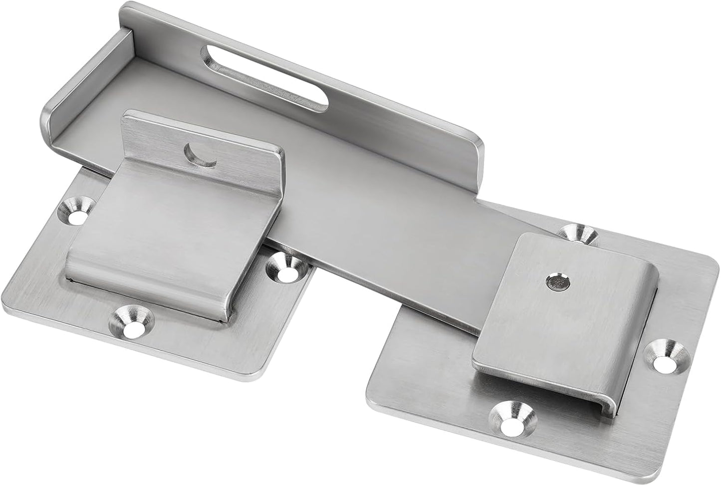 Stainless Steel Double Gate Latch with Padlock Hole for Wooden Fence - Heavy Duty 4MM Latch for Swing and Sliding Gates, Barn Doors, Yards