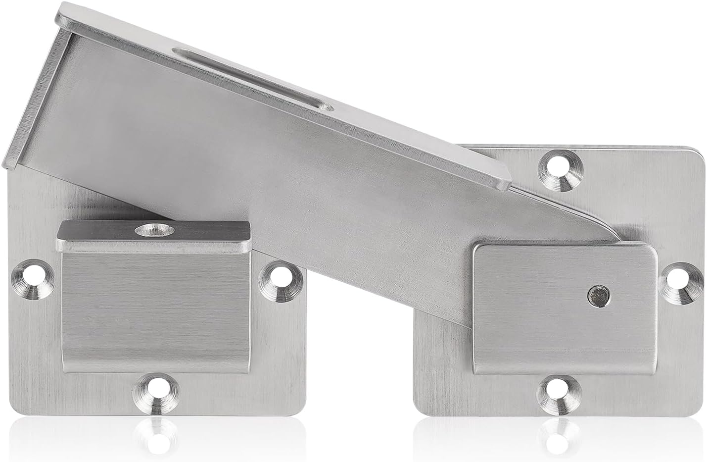 Stainless Steel Double Gate Latch with Padlock Holes for Wooden Fence - Heavy Duty and Adjustable Barn Door Latch