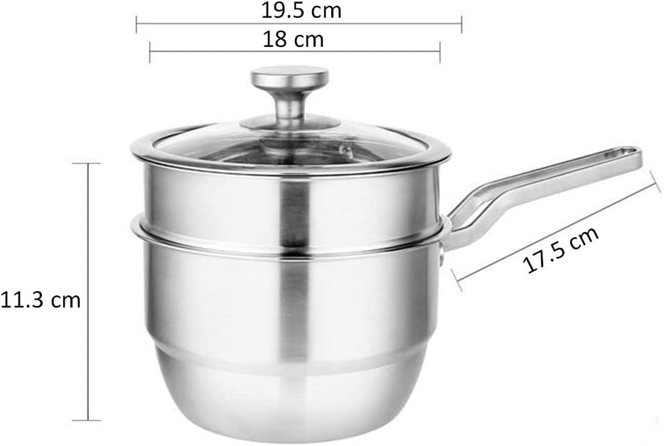 Stainless Steel Double-Layer Steamer Cooking Pot Set - TELoni Saucepan, Milk Pot, and Pans