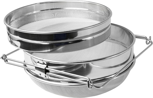 Stainless Steel Double Sieve Honey Strainer for Beekeeping Equipment - BEE-V101H