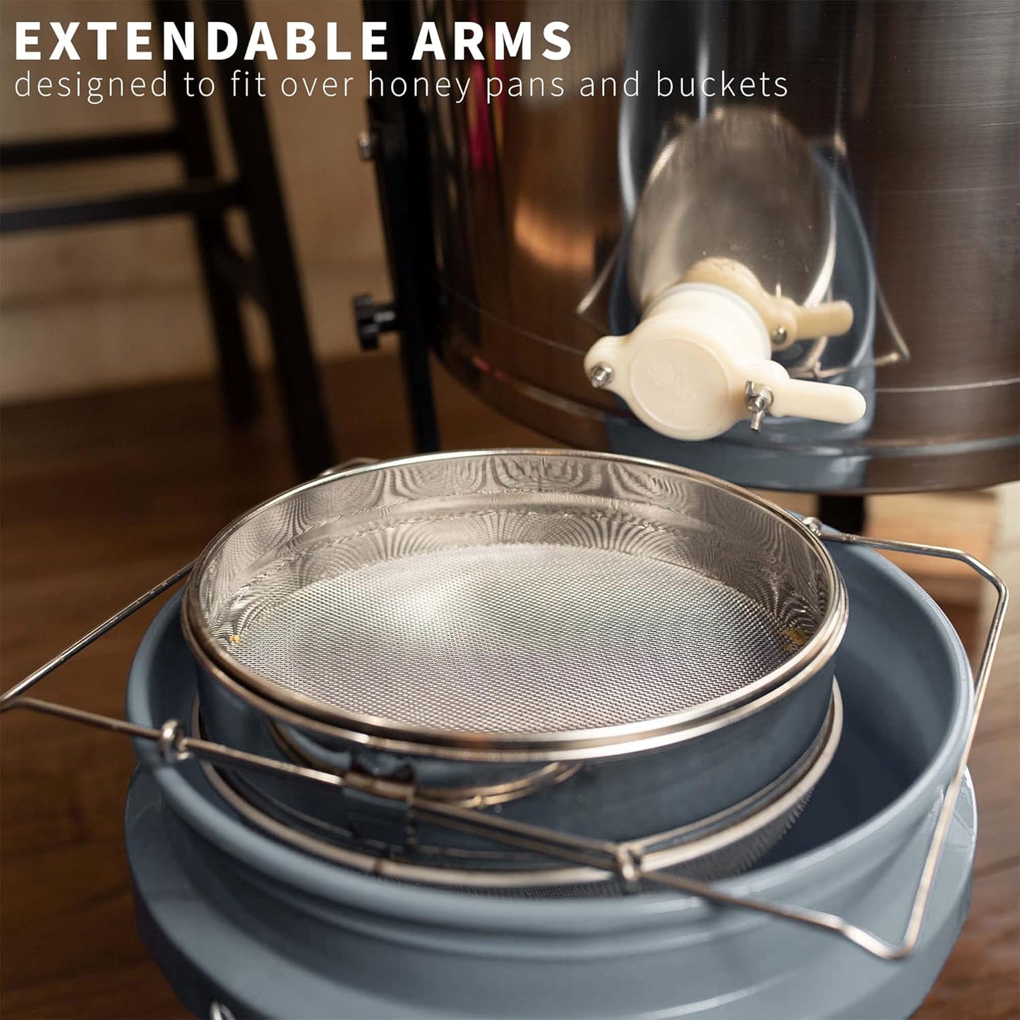 Stainless Steel Double Sieve Honey Strainer for Beekeeping Equipment - BEE-V101H