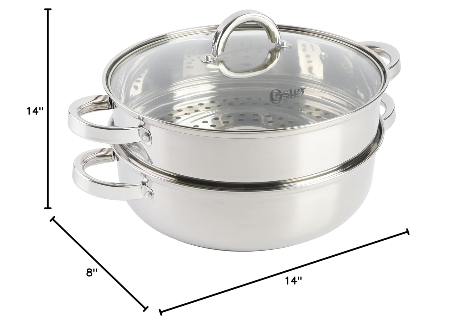 Stainless Steel Dutch Oven Cassole with Steamer Basket - 6 Qt by Oster Sangerfield