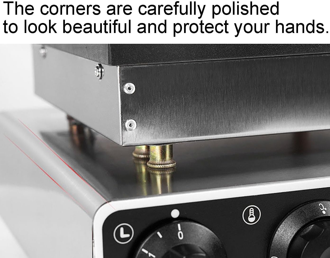 Stainless Steel Electric Pancake Maker with 25 Holes, 850W High-Power Muffin & Waffle Maker, Temp&Time Control