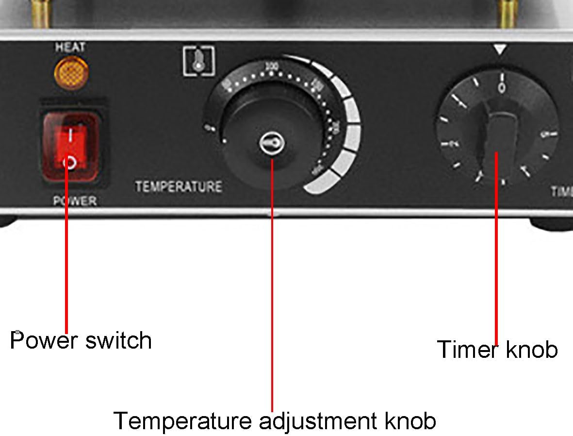 Stainless Steel Electric Pancake Maker with 25 Holes, 850W High-Power Muffin & Waffle Maker, Temp&Time Control