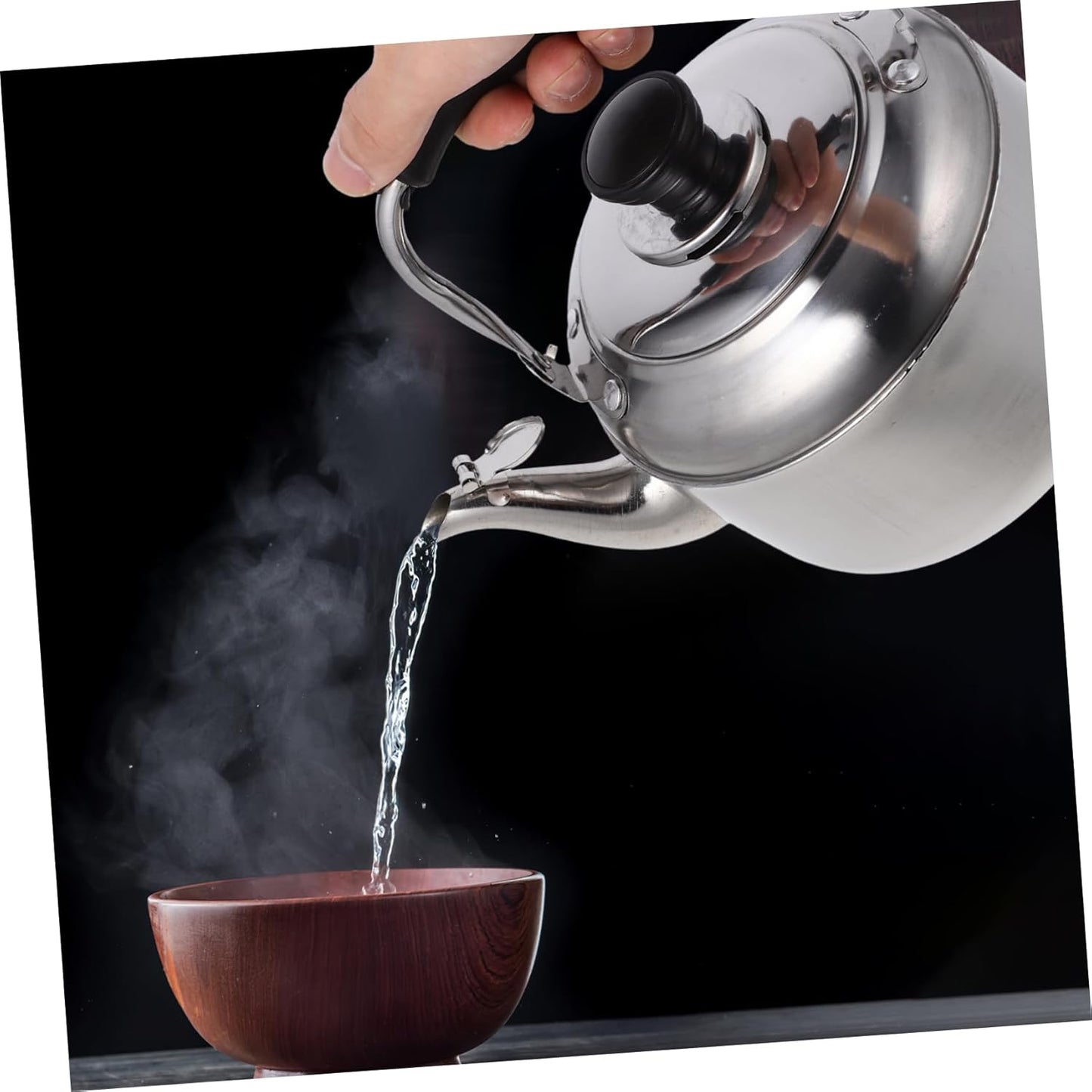 Stainless Steel Electric Tea Kettle with Variable Temperature Control and Whistling Spout - Multipurpose Water Pot for Stove Top or Shower Use