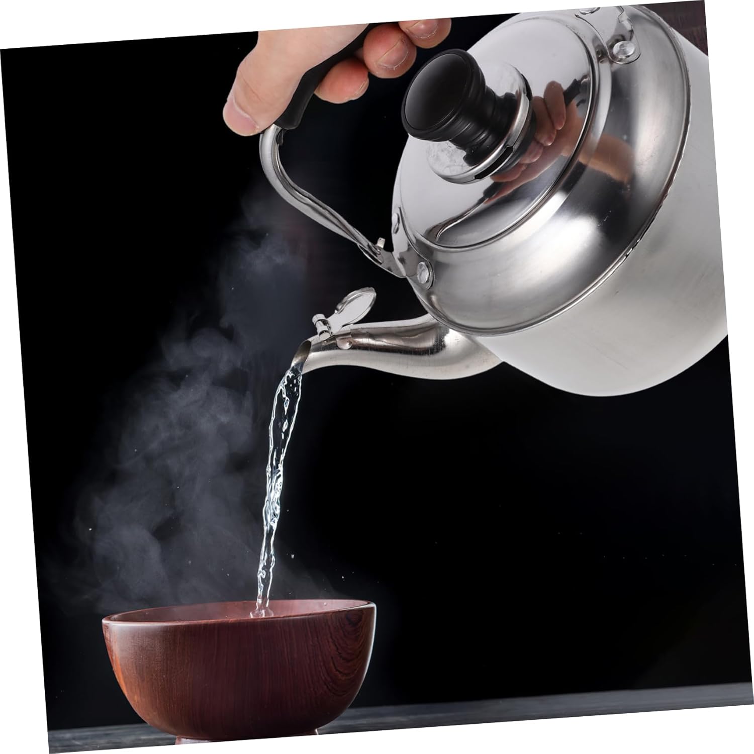 Stainless Steel Electric Tea Kettle with Variable Temperature Control and Whistling Spout - Multipurpose Water Pot for Stove Top or Shower Use