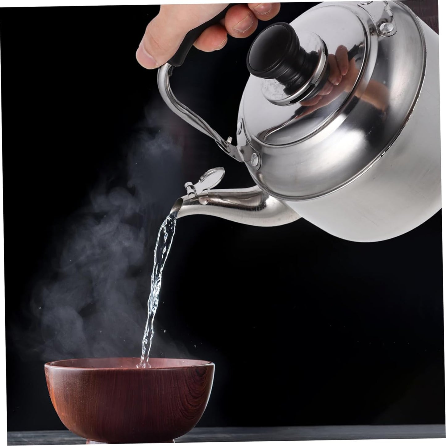 Stainless Steel Electric Tea Kettle with Variable Temperature Control and Whistling Spout - Multipurpose Water Pot for Stove Top or Shower Use