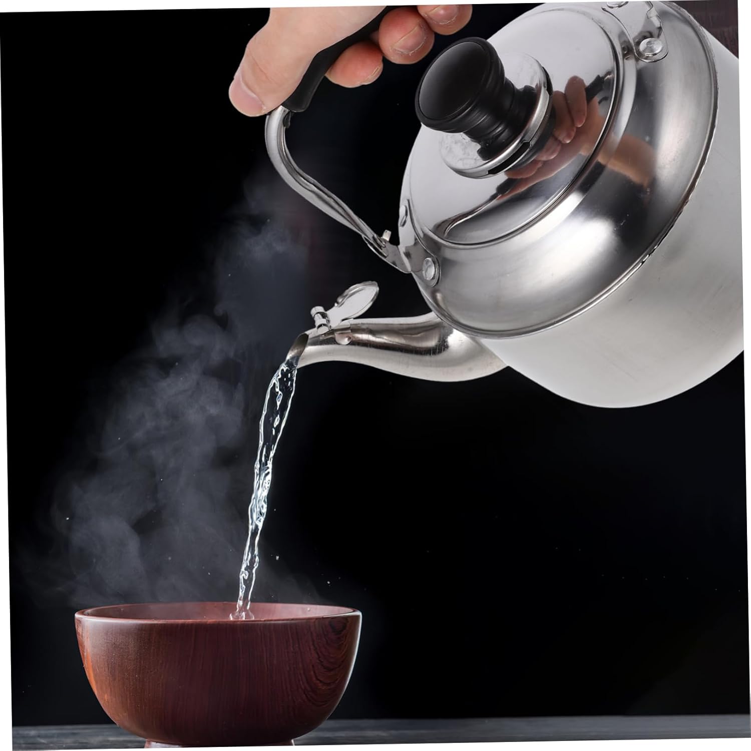 Stainless Steel Electric Tea Kettle with Variable Temperature Control and Whistling Spout - Multipurpose Water Pot for Stove Top or Shower Use