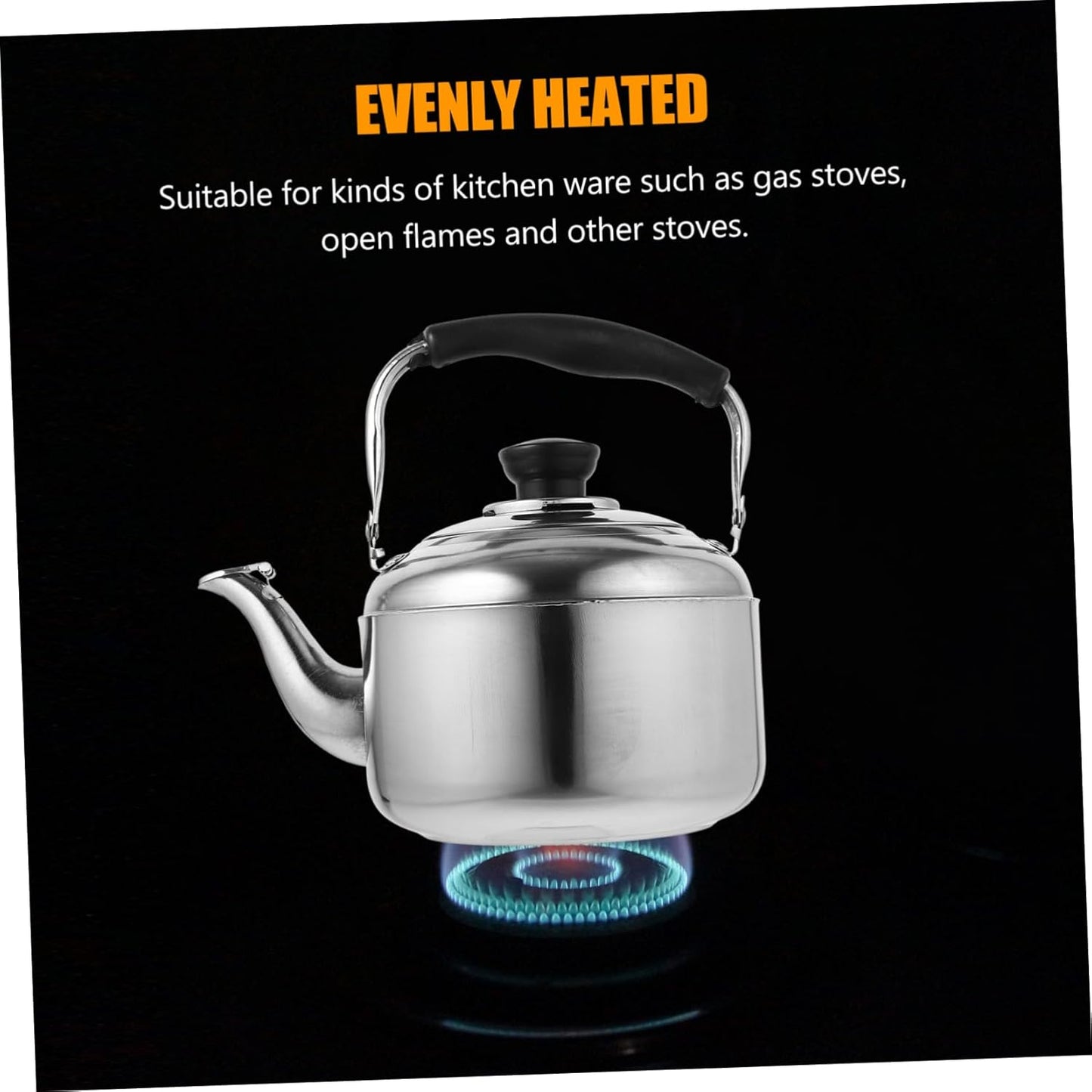 Stainless Steel Electric Tea Kettle with Variable Temperature Control and Whistling Spout - Multipurpose Water Pot for Stove Top or Shower Use