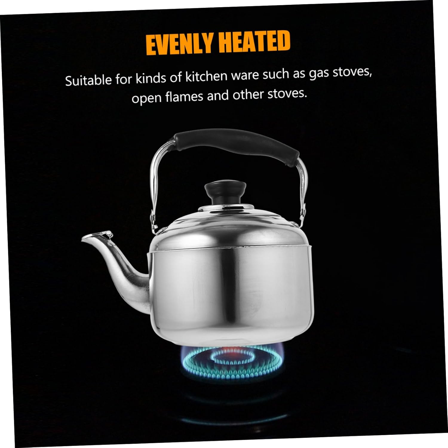 Stainless Steel Electric Tea Kettle with Variable Temperature Control and Whistling Spout - Multipurpose Water Pot for Stove Top or Shower Use